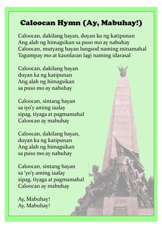 caloocan hymn lyrics|Caloocan Hymn (Lyrics) .